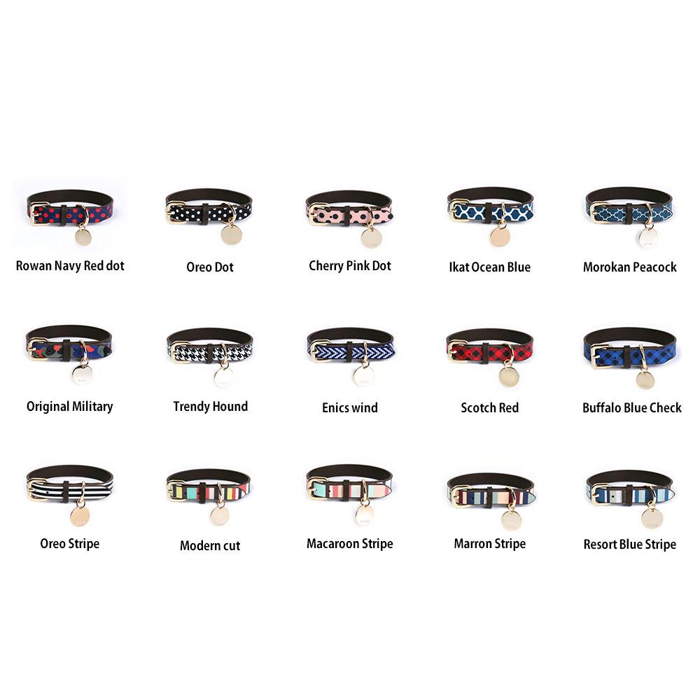 DOGLE Advanced  Handmade Dog Fashion Collar 15 types (with name tag) made in Korea