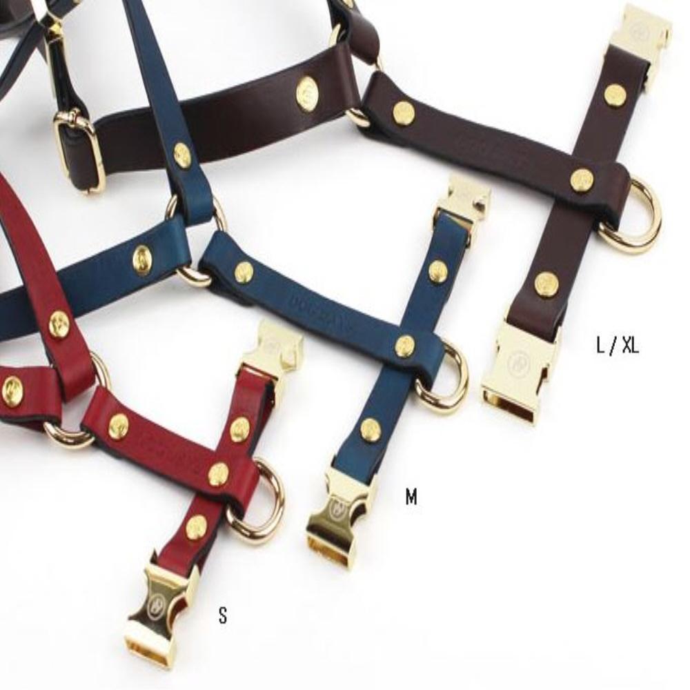 Retro leather gold harness(Black)