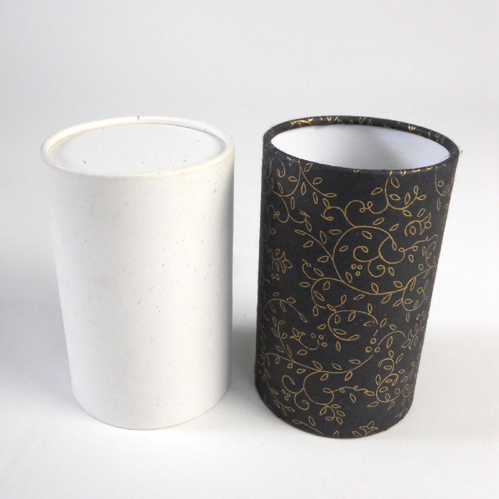 FTF-Hanji paper tube 85x158(Black)_Tea Coffee Jam Packing Box Cylinder Gift Box Wrapping Supplies