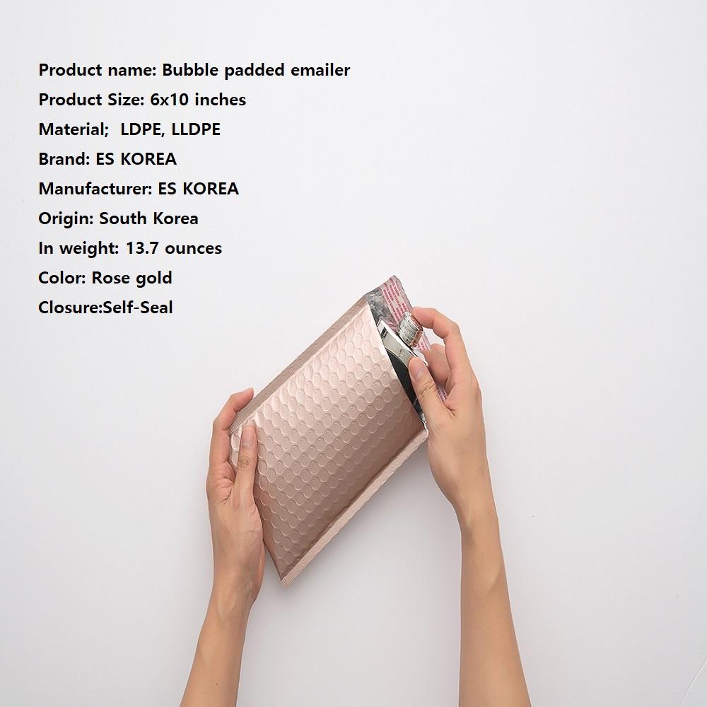Bubble padded emailer rose gold 6x10 with convenient, economic, safe with lightness for business