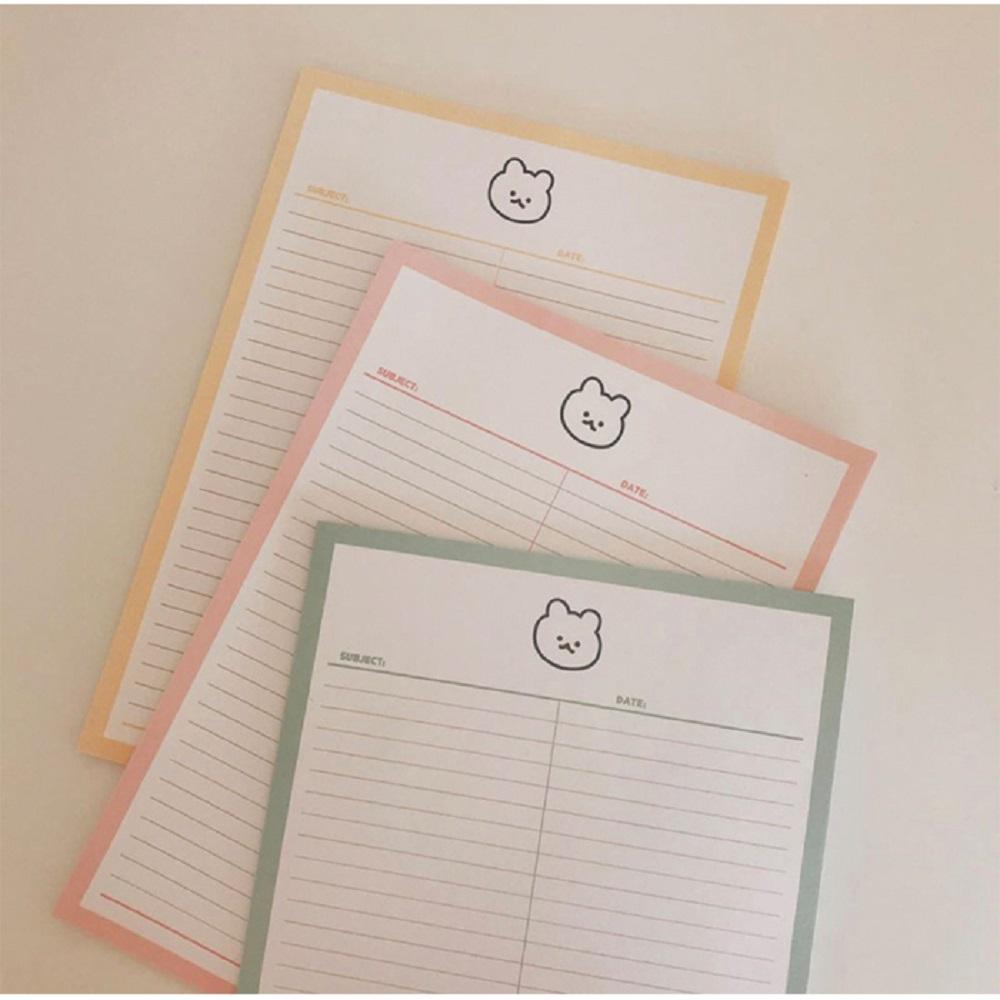 Half line note with a siot bear without bond and detachable per page (Yellow)