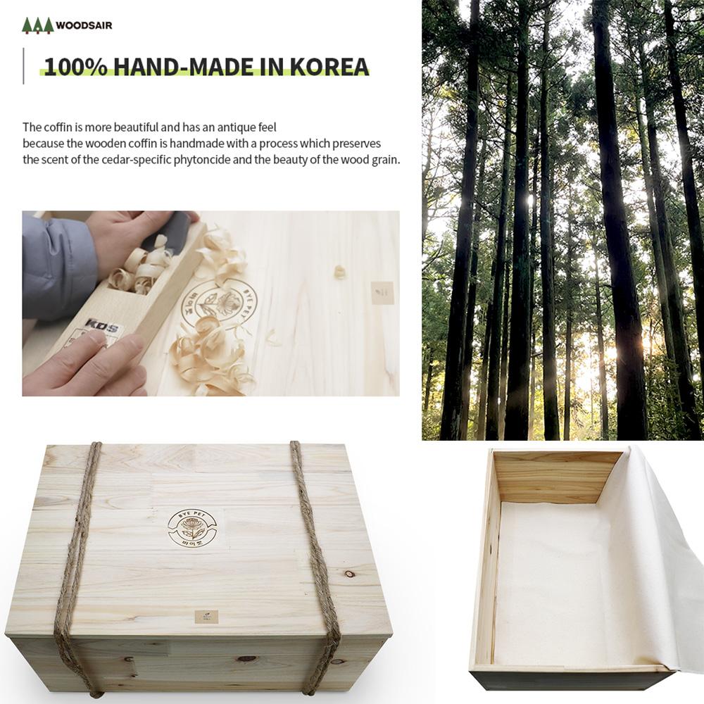 BYEPET Pet wooden coffin for a cremation, natural burial, funeral