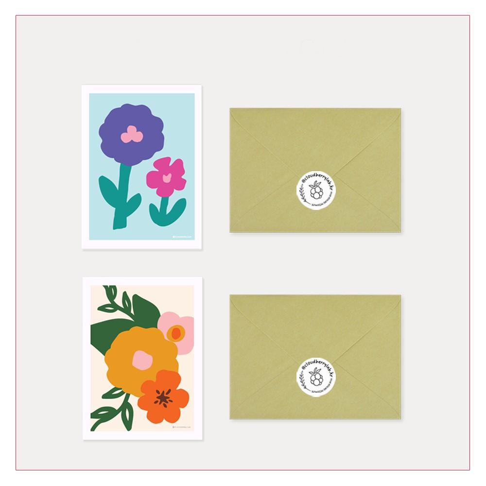 2 Types Blooming Postcard _Set of 10