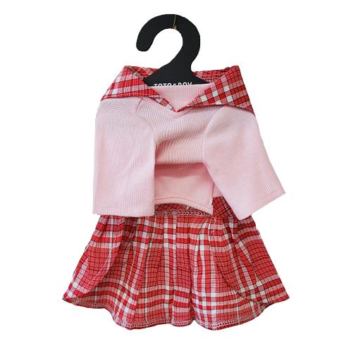 Rora Check Sailor One-piece (Red / XL size)