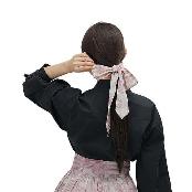 LEESLE Korean Traditional Hanbok HairBand Daenggi Scarf Hair Ribbon Accessroy(47.24in x 2.36in) (BLA
