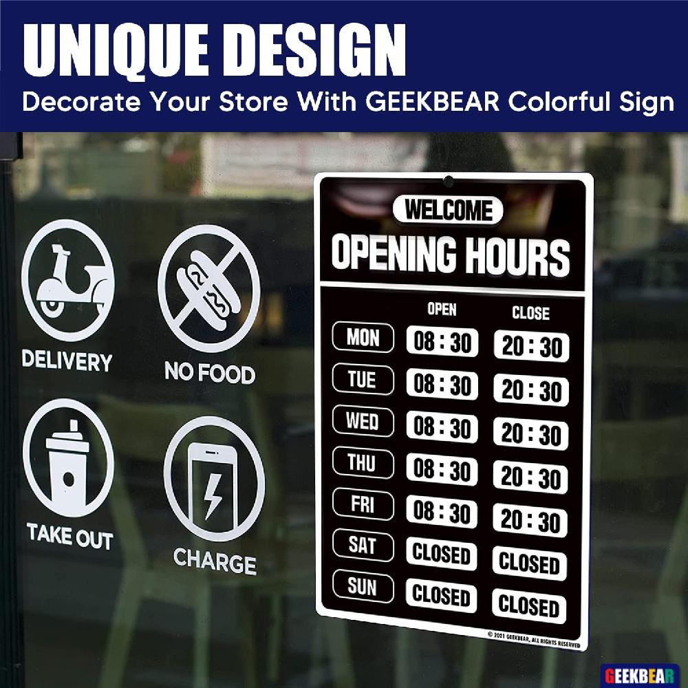 Opening Hours Sign(Black)
