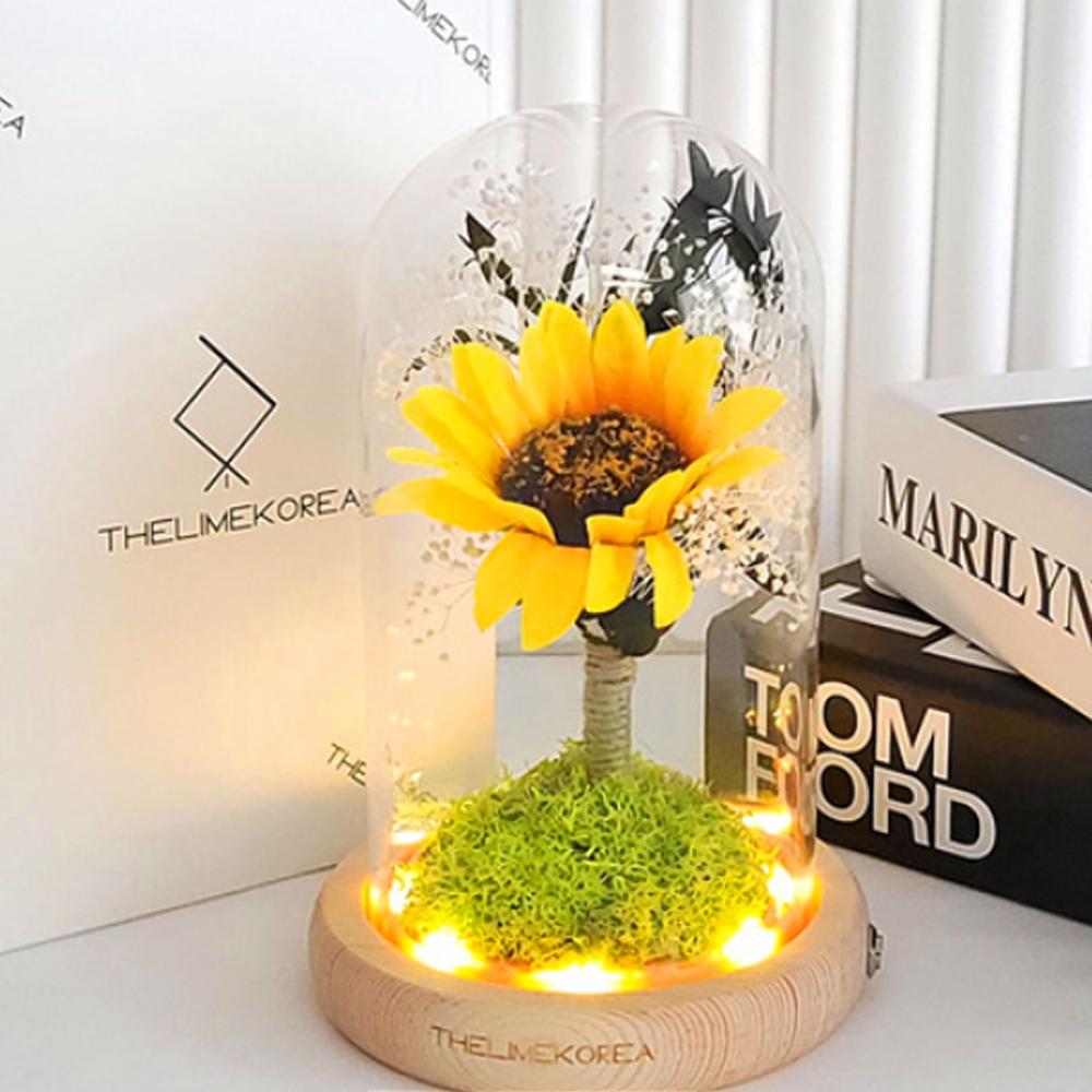 LED lucky sunflower glass dome mood light Gift