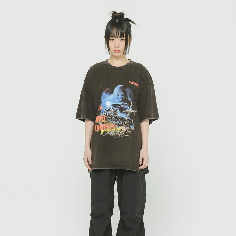 VINTAGE WASHING CEMETARY T-shirts BLACK