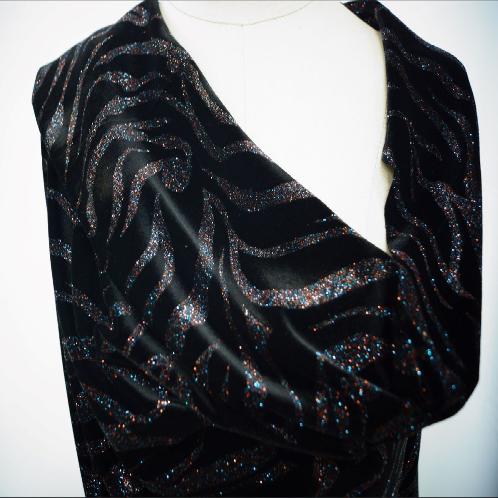 SJ Poly Span Velvet with Multi Glitter