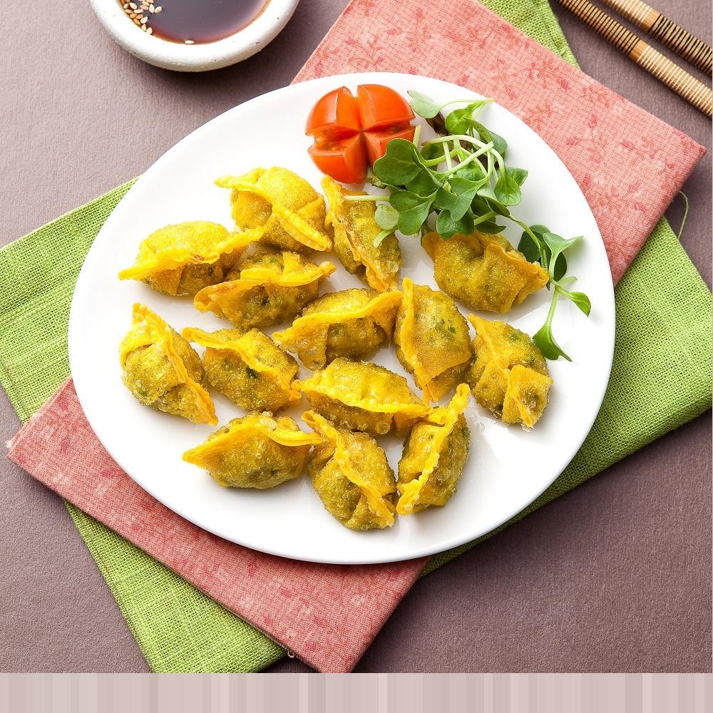 Yellow Japchae Dumplings [made of Soybean protein, tofu, seaweed calcium]