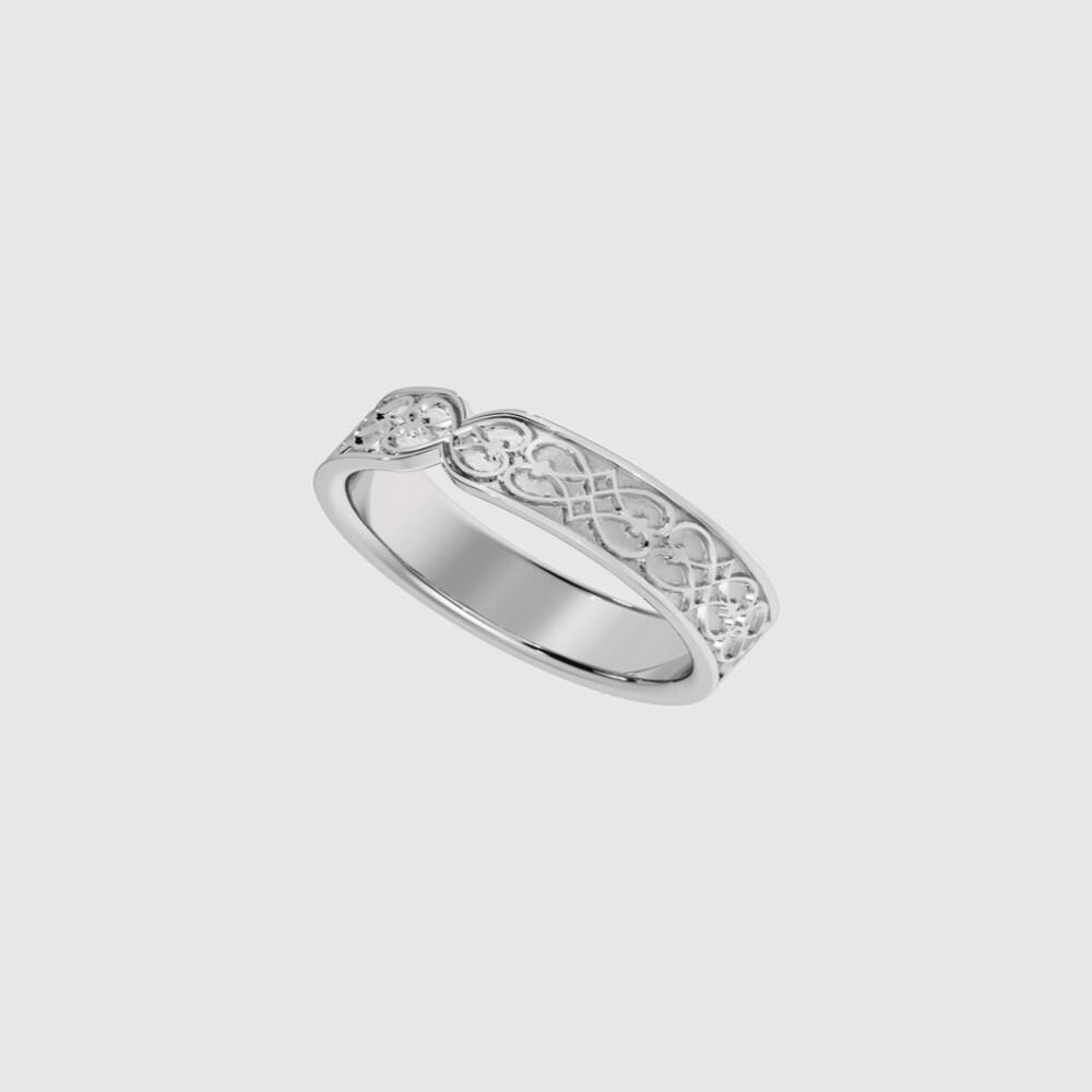Heart Pattern Etching Couple Ring Women