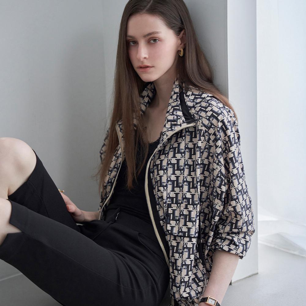 Logo Pattern Zip-Up Wind Zip-Up Jumper
