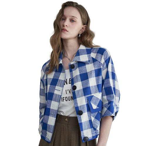 Patch Check Half-Sleeve Jacket