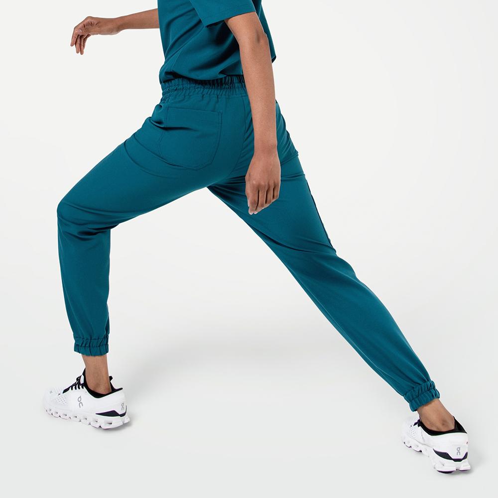 Women's-StrechFit-Jogger-Scrub-Pants-Ocean-Teal